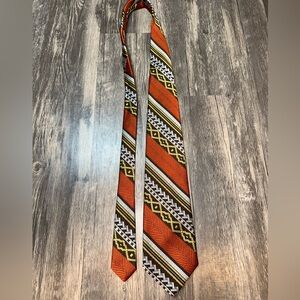 Christian Dior Vintage Multicolor Striped Necktie– Graphic Pattern– Designer Tie